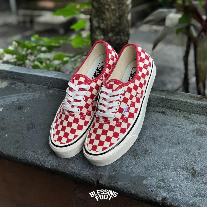 VANS AUTHENTIC 44 DX ANAHEIM FACTORY CHECKERBOARD RED WHITE
