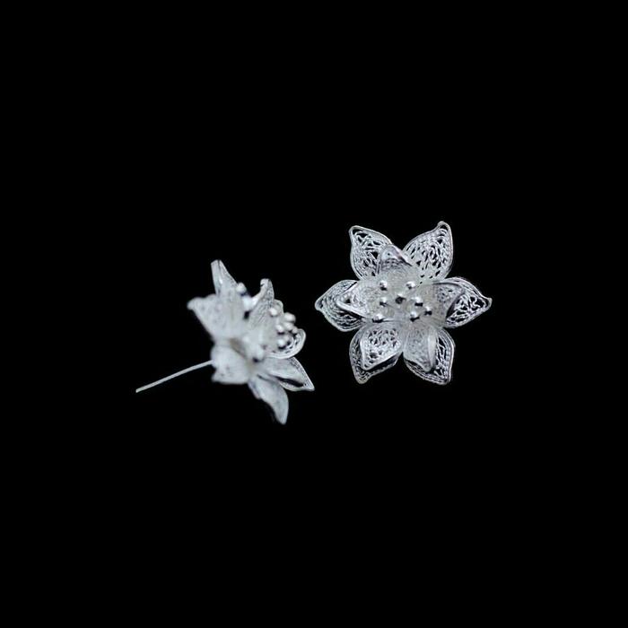 giwang motif bunga/subang silver/subang perak/silver925/jewelry/anting