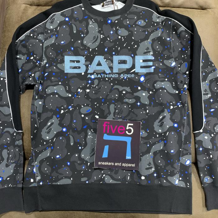 Bathing ape bape space galaxy camo crewneck sweater