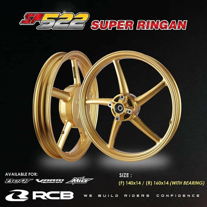 VELG RCB RING 14 BEAT SCOOPY VARIO SPACY MIO RCB SP522 GOLD 140 160 14