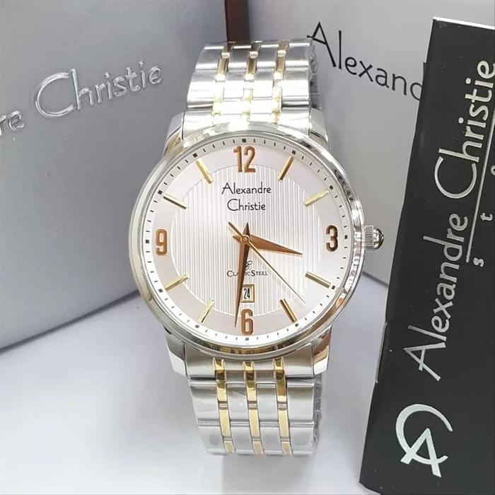 JAM TANGAN PRIA ALEXANDRE CHRISTIE 8327 AC 8327 PRIA SILVER COMBIGOLD