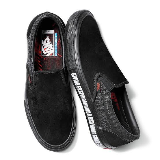 Vans Slip On Pro Baker Black Black Red