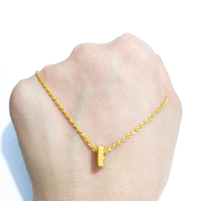 Set kalung inisial huruf I kadar 700 emas asli