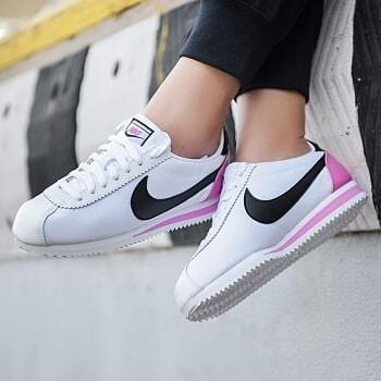 Sepatu Nike Cortez Classic White Black Pink
