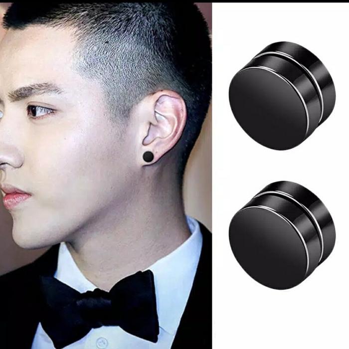 anting magnet pria cowok cewek palsu tanpa tindik fake gaul korea