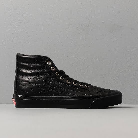 JIM GOLDBERG x VANS VAULT SK8 HI BLACK LEATHER ORIGINAL