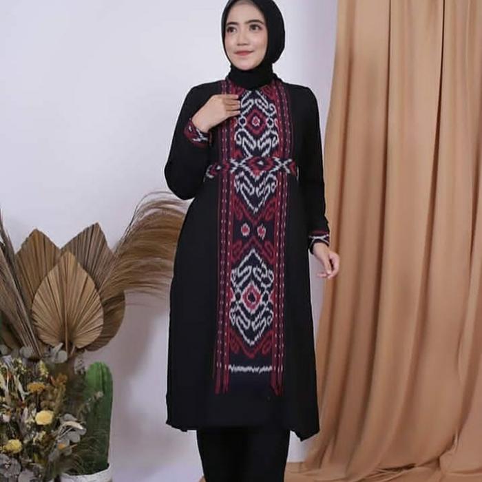 tunik tenun kombinasi