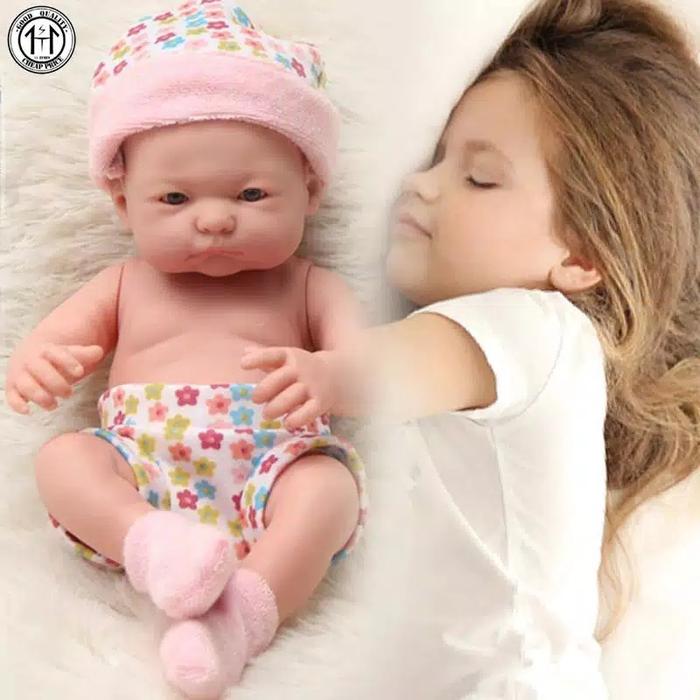 Boneka bayi mini baham silikon lembut