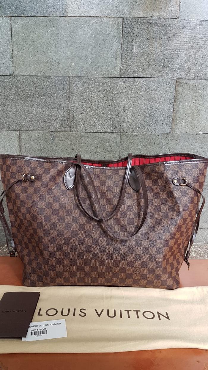 LV Neverfull Damier GM 2016 .. red inside