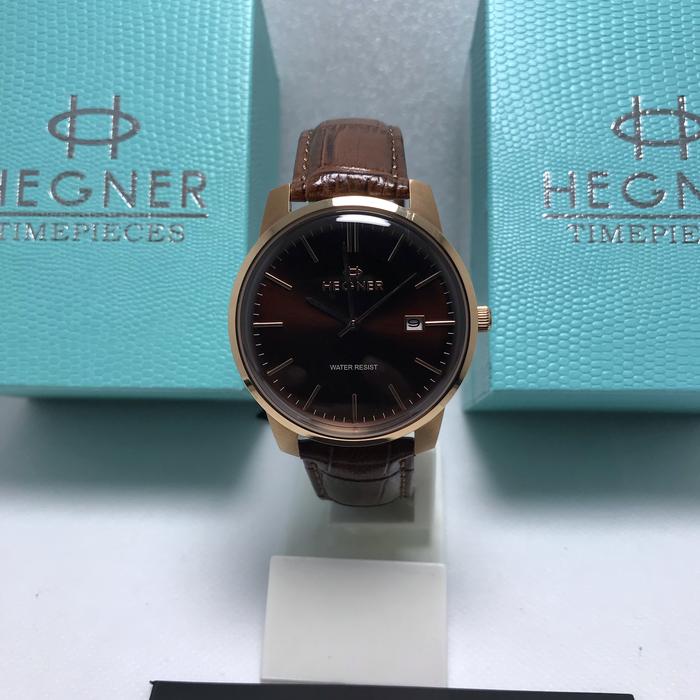 jam tangan pria Hegner Timepieces HW 1637 G brown original