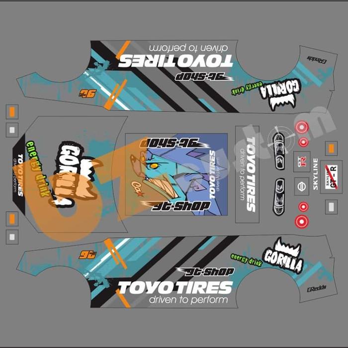 Decal white toner mirror R34 Gorilla Enegry