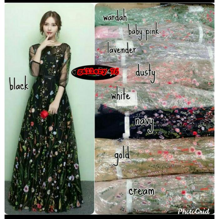 Kain tile bordir Bahan kebaya tile valentino tile korea brokat