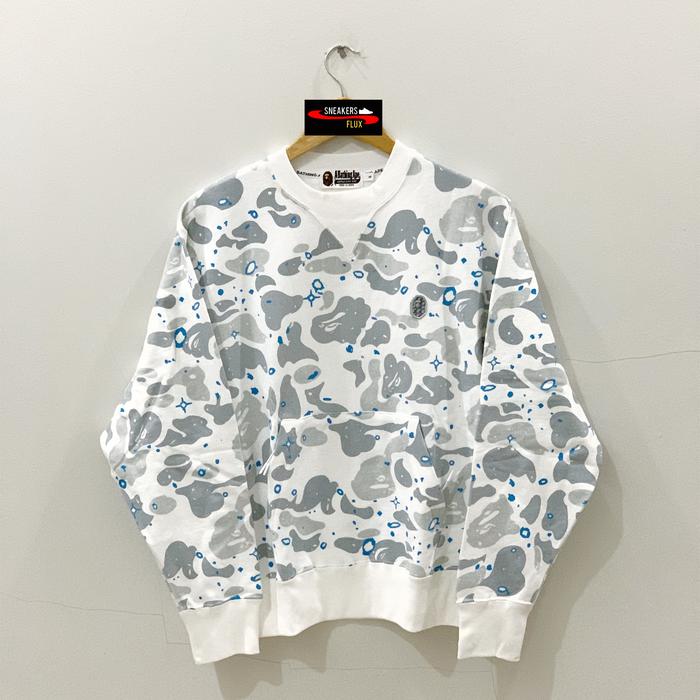 Bape Space Camo White Relaxed Crewneck Glow