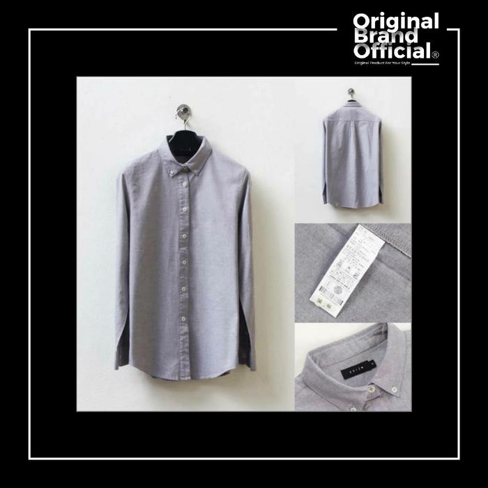 Kemeja Ugiz long shirts cotton oxford dark grey ORIGINAL
