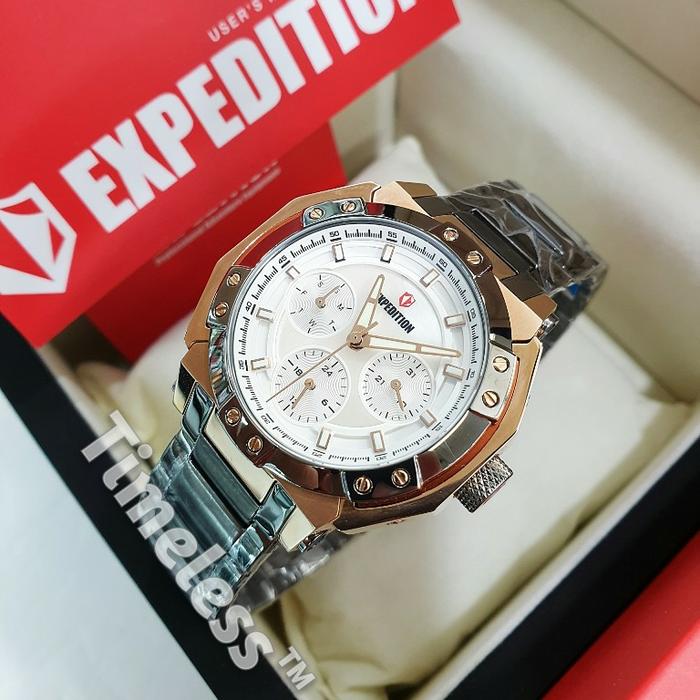 jam tangan wanita expedition E 6385 B Gray Rosegold