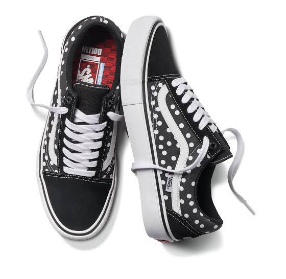Vans Old Skool Pro Baker Skateboard Black Polka