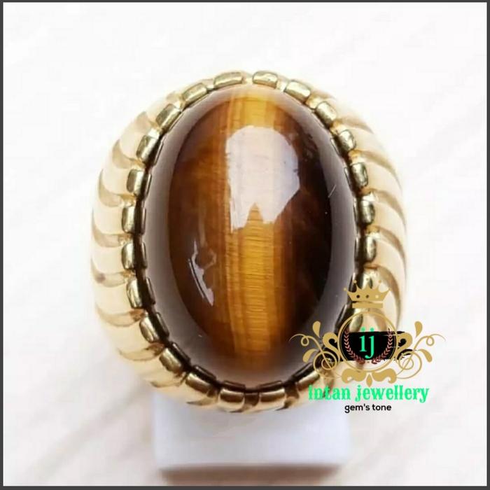 CINCIN BATU AKIK TIGER EYE/SEPAH BULU MACAN Asli bergiwang mantap