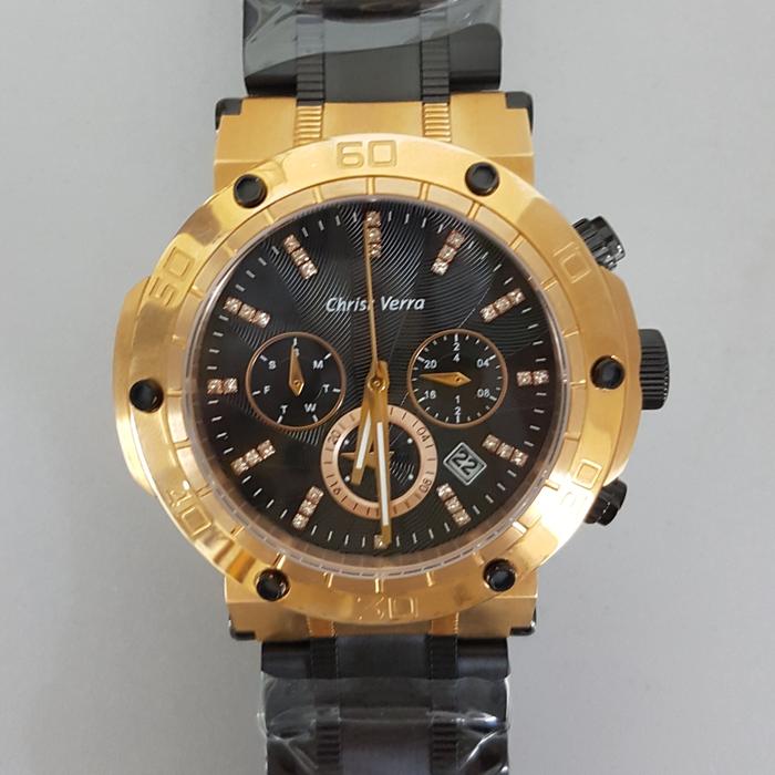 Christ Verra CV52283GD-18 Chronograph Black Dial Black Stainless Steel