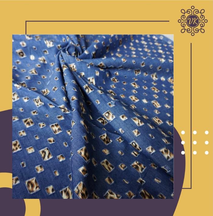 Kain Denim Motif Macan