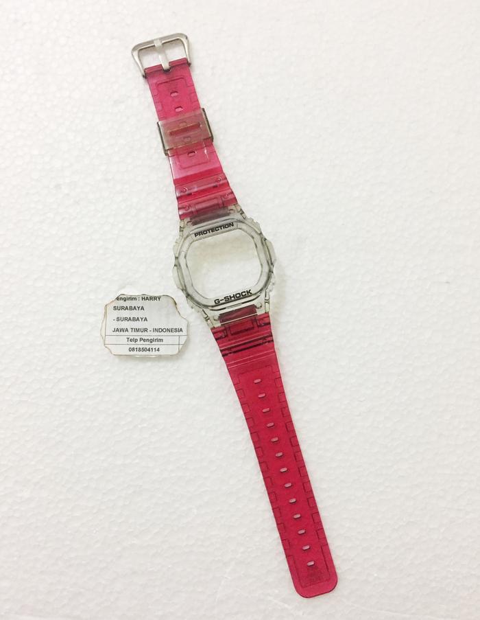 BNB Gshock DW5600 SMOKE RED SKELETON Strap Besel Casio G-shock