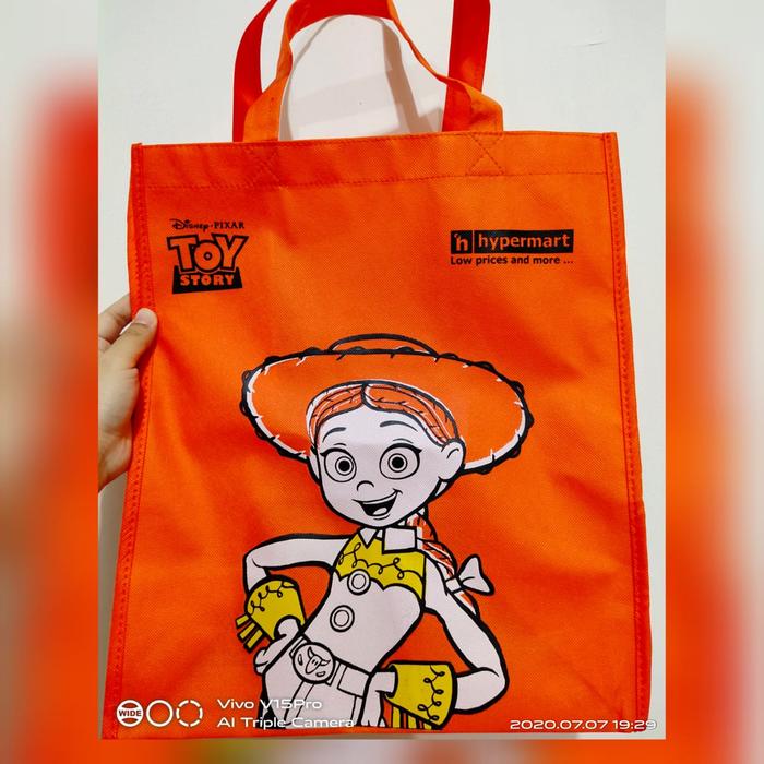 shopping bag hypermart toy story (cwe topi orange)