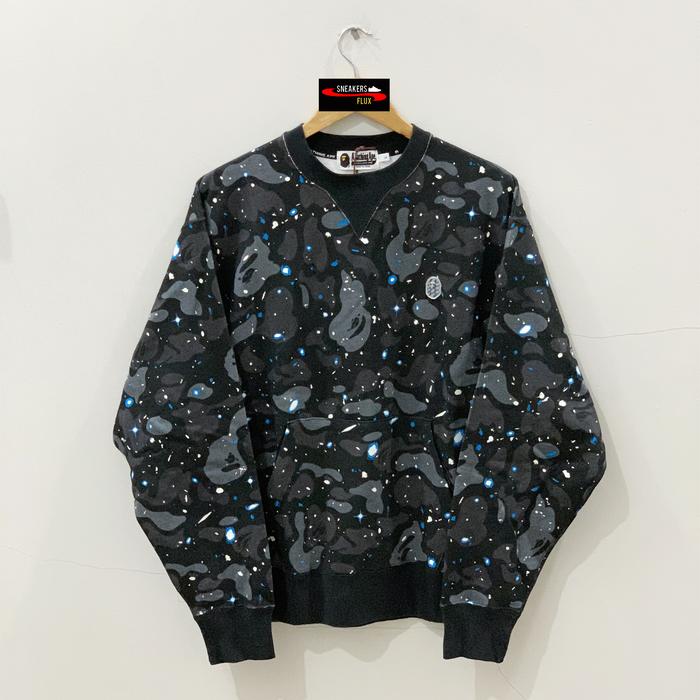 Bape Space Camo Black Relaxed Crewneck Glow