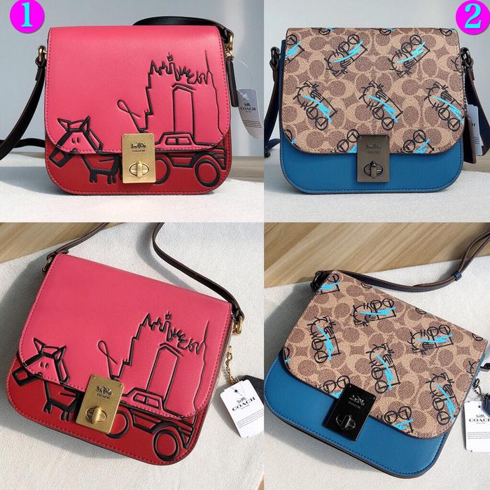 Coach Hutton Saddle Bag With Horse and Carriage Print