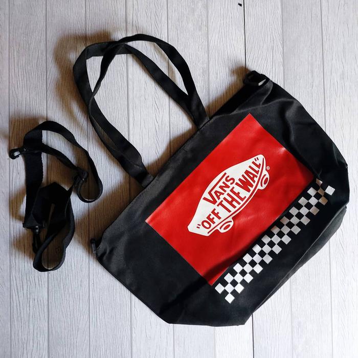 Vans 2 Way Big Tote Bag / Sidepack Bag Black ORIGINAL