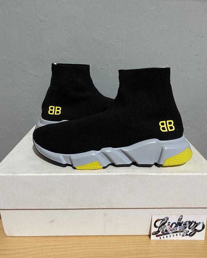 Balenciaga Speed Trainer Mid BB Black Yellow ORIGINAL