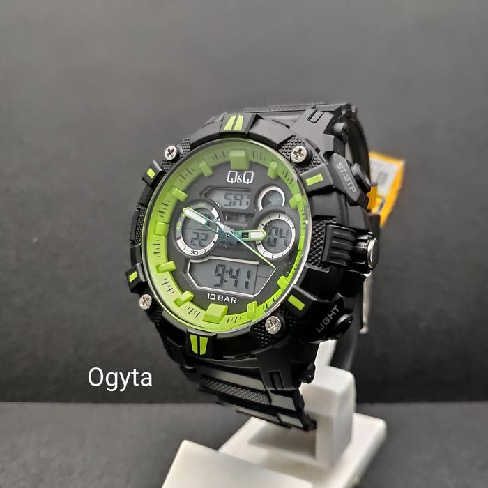 Q&Q QnQ QQ Analog Digital Jam Tangan Pria Hitam GW88J007Y Original