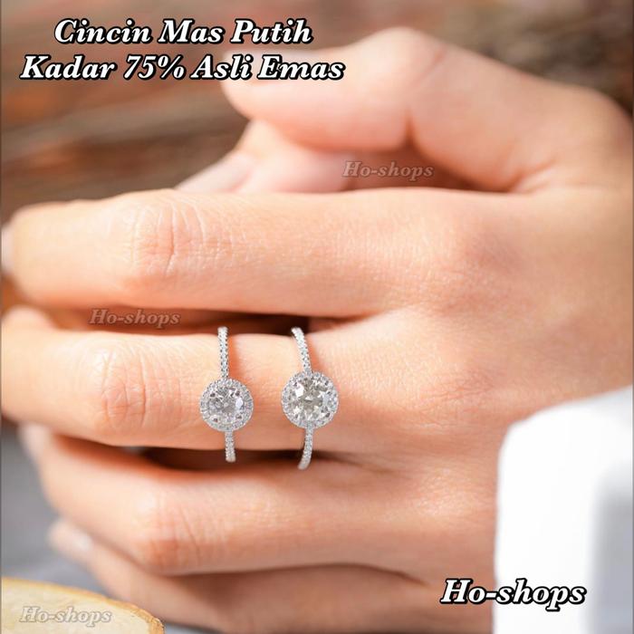 Cincin Mas Putih Kadar 75% Asli Emas