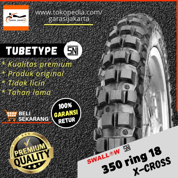 BAN LUAR MOTOR CROSS SWALLOW 350-18 RING 18 S-111 X CROSS SWALLOW