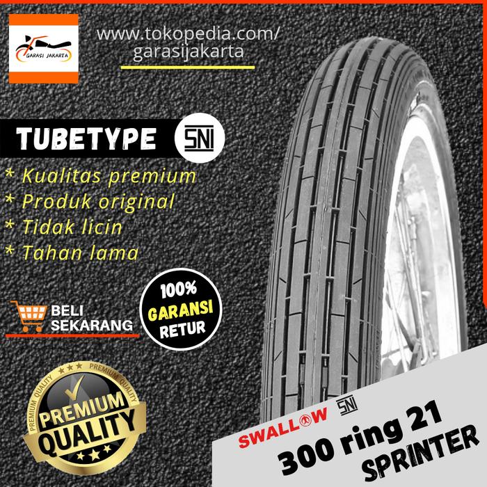 BAN LUAR MOTOR SWALLOW 300-21 RING 21 S-201 SPRINTER SWALLOW