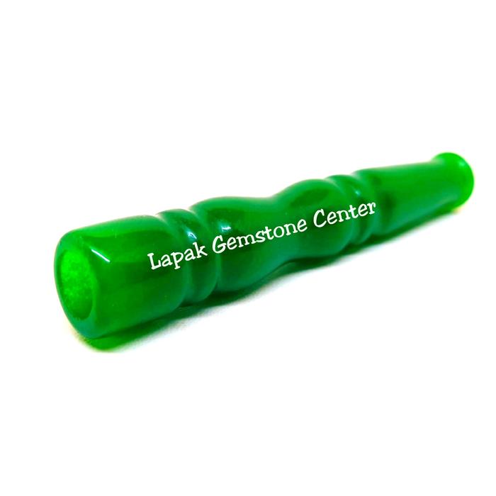 Pipa Cangklong Batu Giok Asli Natural - Natural Giok