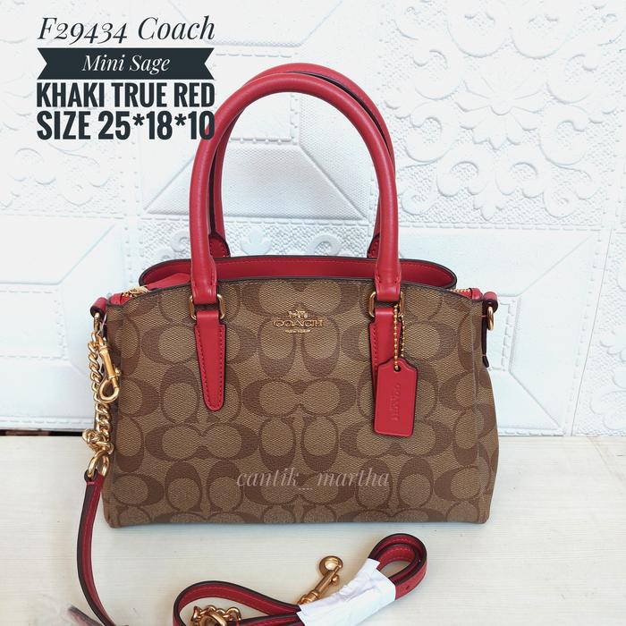 TAS WANITA COCH ORIGINAL - SLING BAG WANITA COCH KHAKI TRUE RED