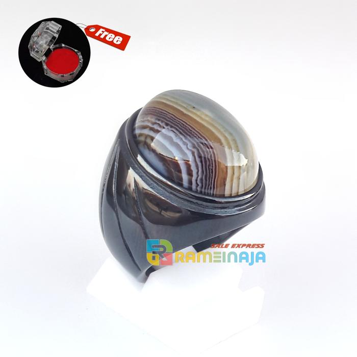 Cincin Batu Akik Natural Agate Sulaiman Original