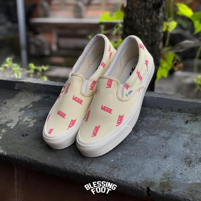 VANS OG VAULT SLIP-ON LOGO PRINT CREAM RUTABAGA CALYPSO