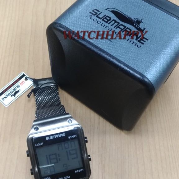 Jam Tangan Pria Digital SUBMARINE Stainless Steel D . Grey Best Seller