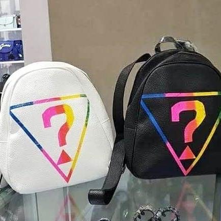 Tas Guess Classics Backpack Black & White Original Sale