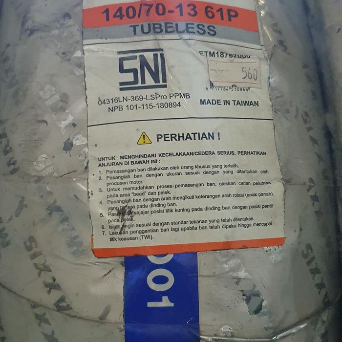 Ban Maxxis 140 70 13 MA R1 Ban belakang Yamaha Nmax velg ring 13