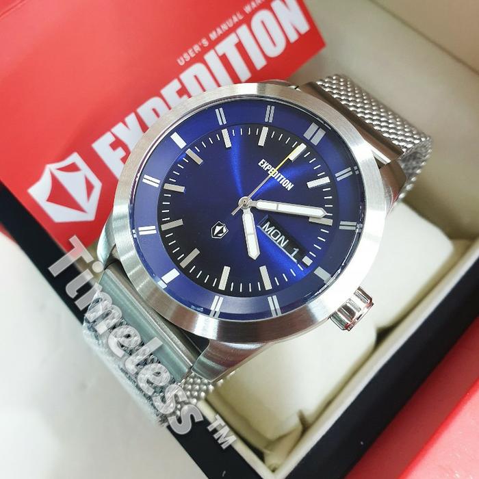 Jam Tangan Pria Expedition E 6773 M Silver Blue Steel