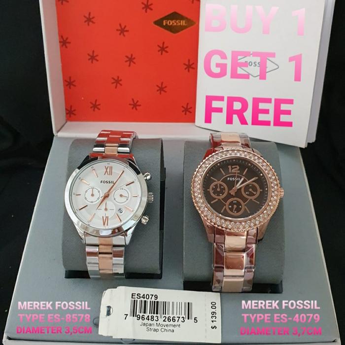 Jam Tangan Wanita Fossil ES 4079 Buy 1 Free 1 Ori BM 3.7cm Fullset