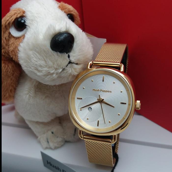 JAM TANGAN WANITA HUSH PUPPIES HP.3873L.9507 GOLD SILVER ORIGINAL