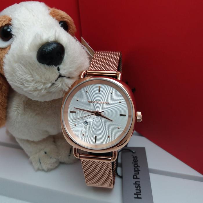 JAM TANGAN WANITA HUSH PUPPIES HP.3873L.9505 ROSEGOLD SILVER ORIGINAL