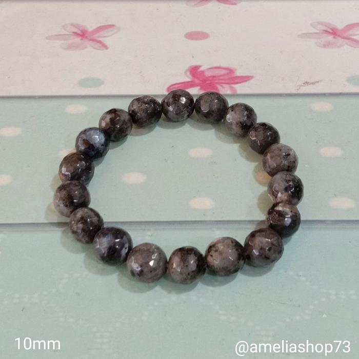 Gelang Batu Larvikite / Labrador Hitam