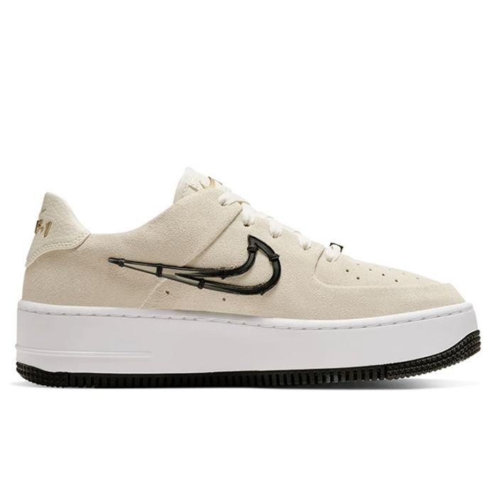NIKE WMNS AIR FORCE 1 SAGE LOW LX LIGHT CREAM GOLD BLACK ORIGINAL