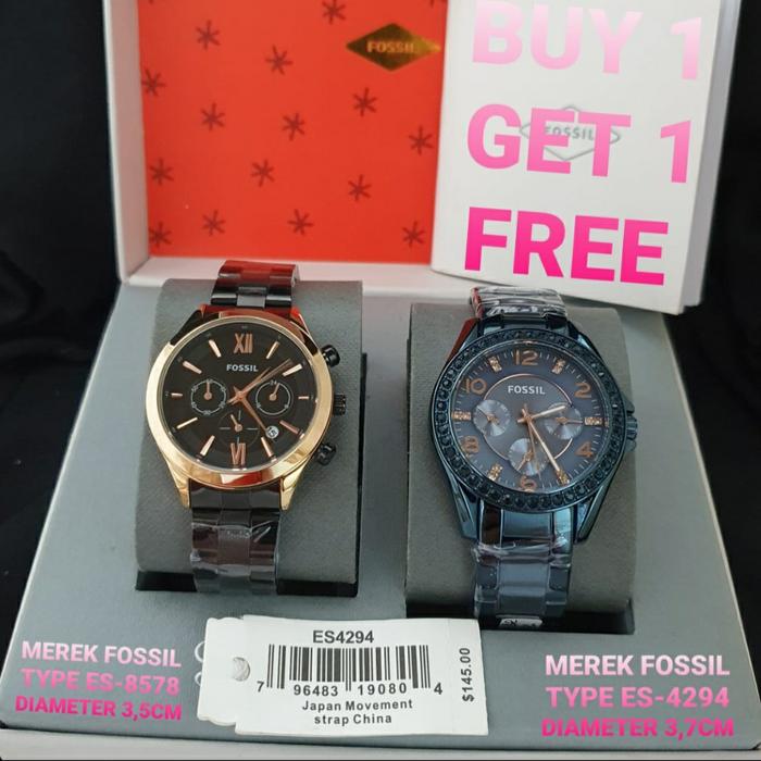 Jam Tangan Wanita Fossil ES 4294 Buy 1 Free 1 Ori BM 3.7cm Fullset