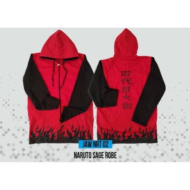 Jaket Naruto Sage mode Jubah Anime Hokage Merah Robe JAW NRT 02