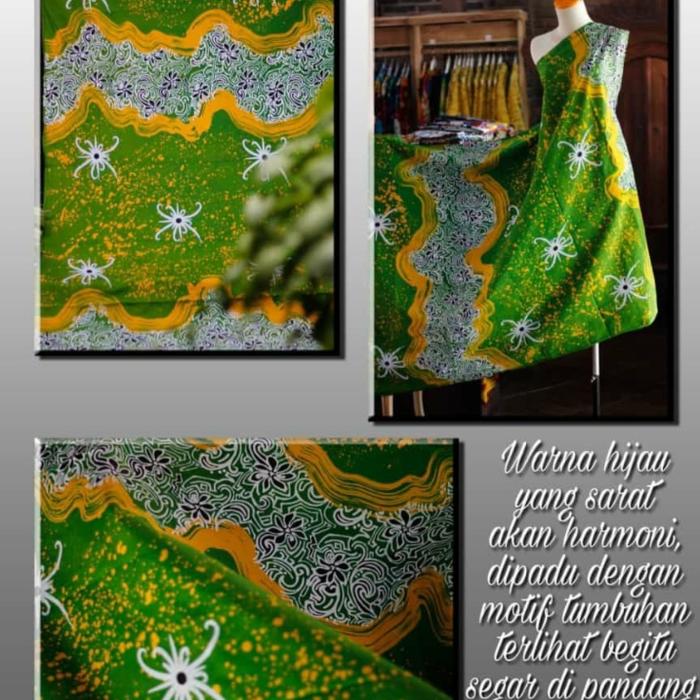Kain batik abstrak hijau cantik batik lukis batik kontemporer