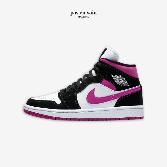 Air Jordan 1 Mid Black Cactus Flower 100% Original